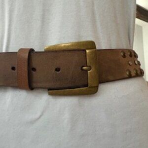 Studded leather belt